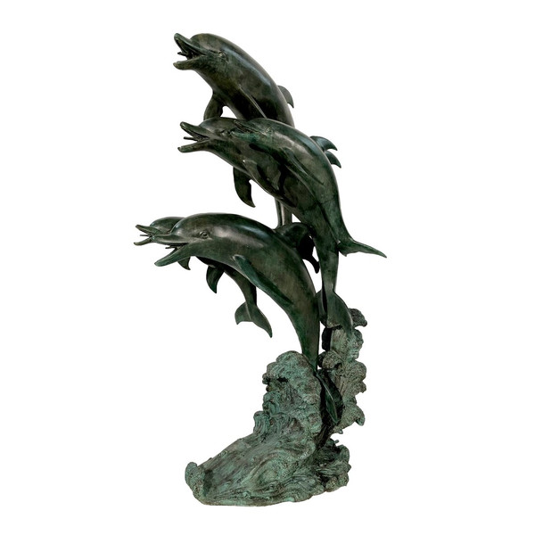 Five Dolphin Spouting Water from their piped mouths sculpture Bronze